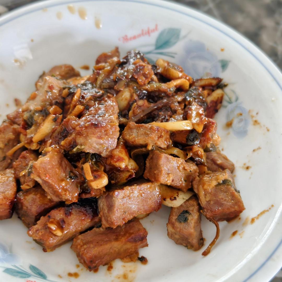 黑椒杏鲍菇牛肉粒