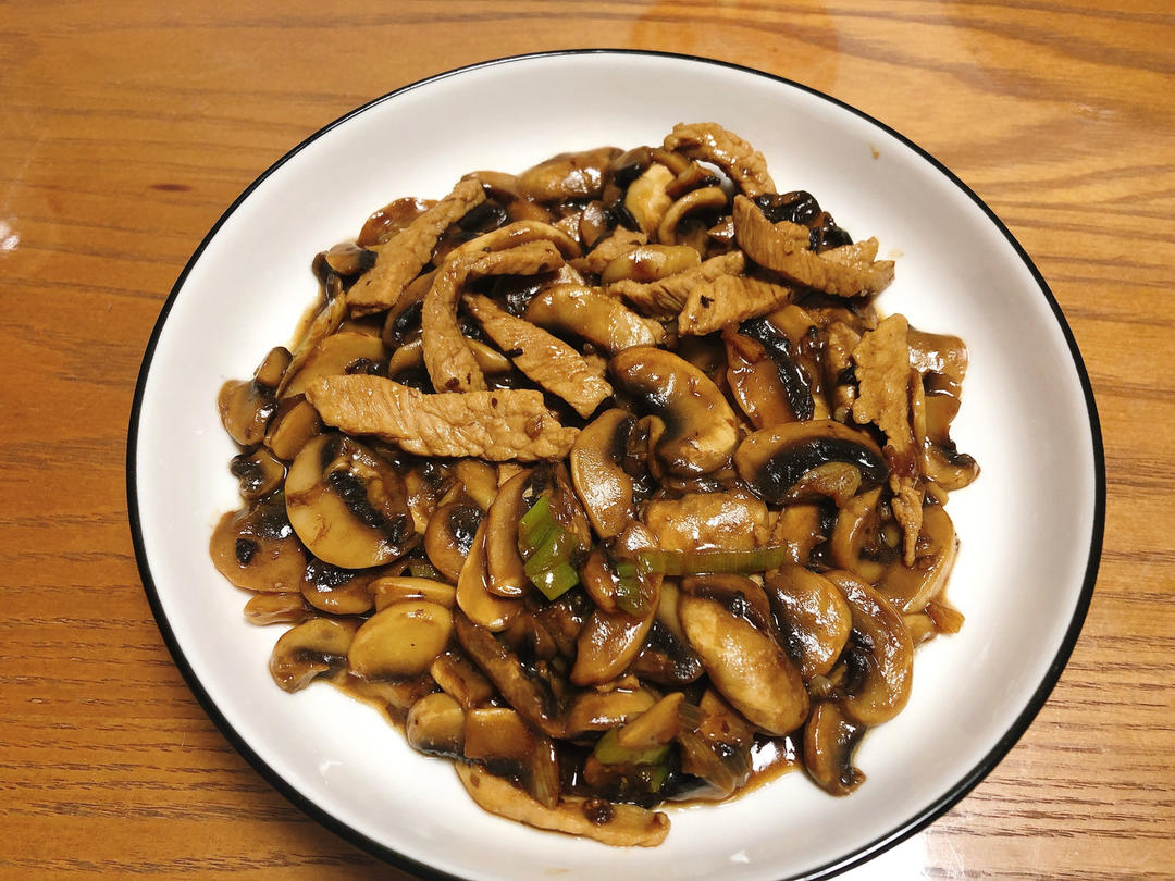 口蘑炒肉(强烈推荐太美味)