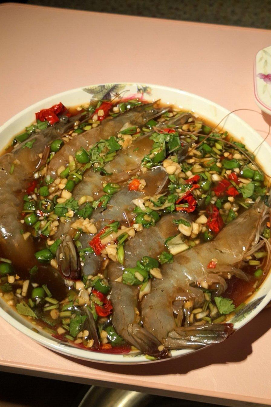 生卤虾  饭店水平