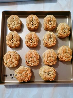 【原创】🔥伯爵红茶莲蓉（红豆沙）金沙肉松月饼的做法 步骤18
