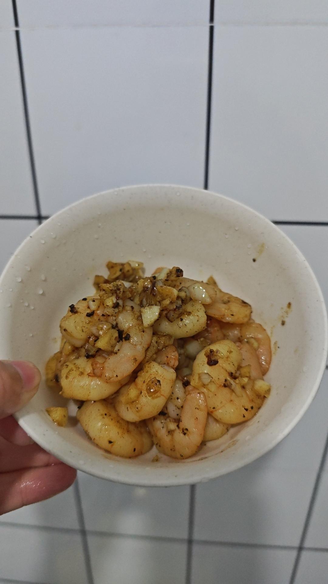 蒜茸黄油煎大虾/黑虎虾仁