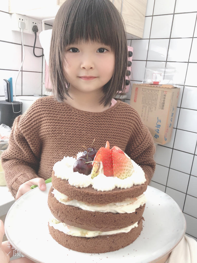 巧克力可可戚风裸蛋糕（含视频）