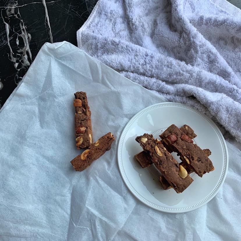 【健康零食】巧克力榛子意式脆饼（无油素食）