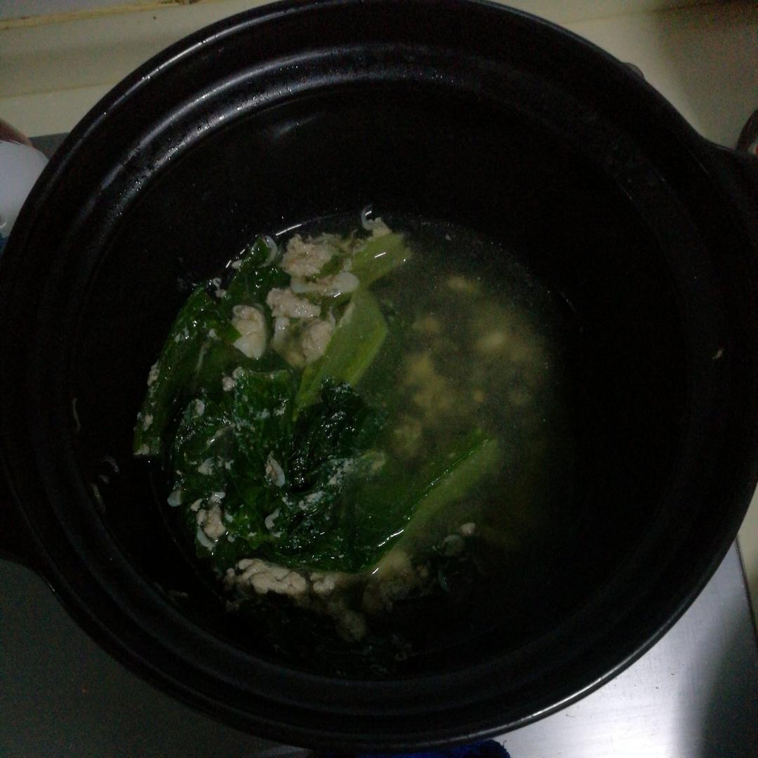 虾米咸鸭蛋小白菜汤
