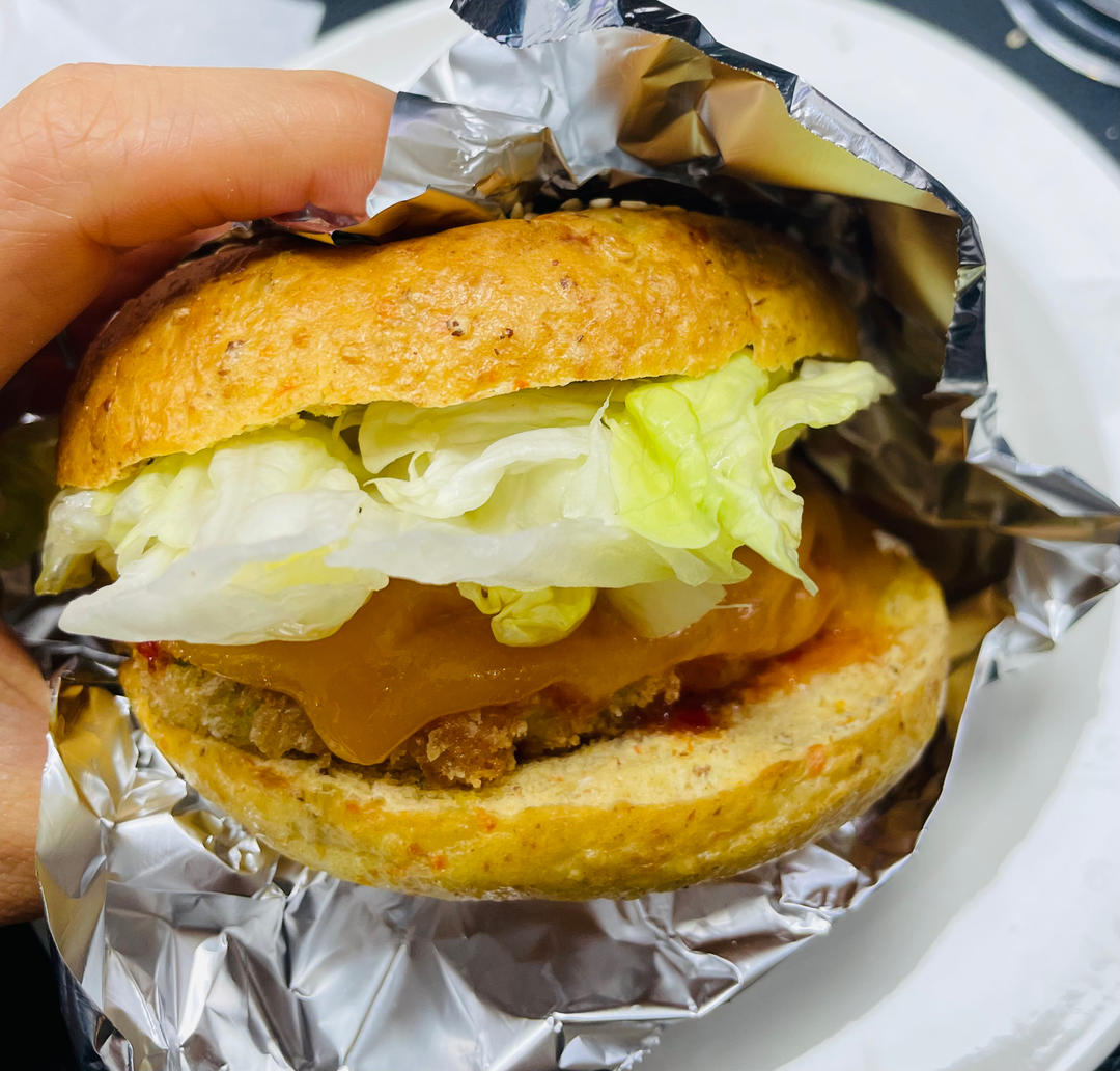 香煎虾饼三明治