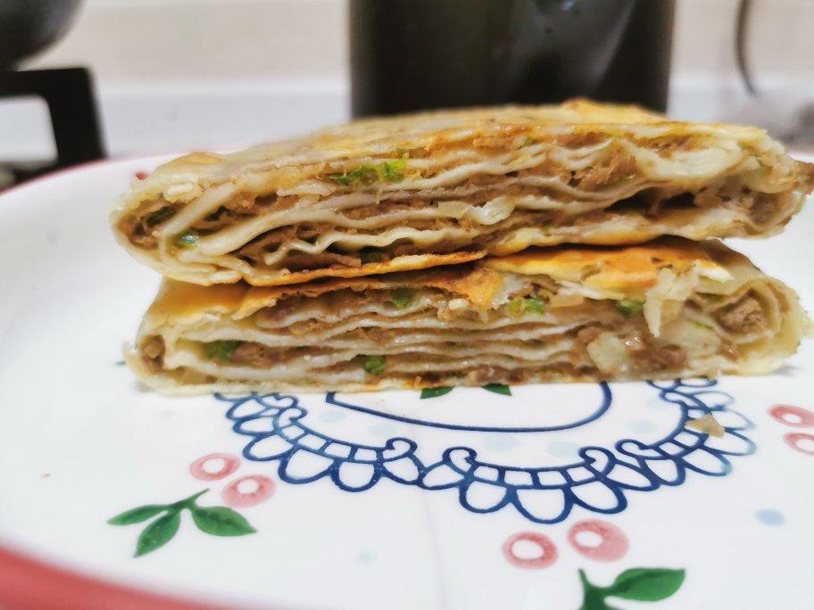 营养早餐～千层牛肉饼