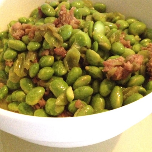 青豆炒肉末