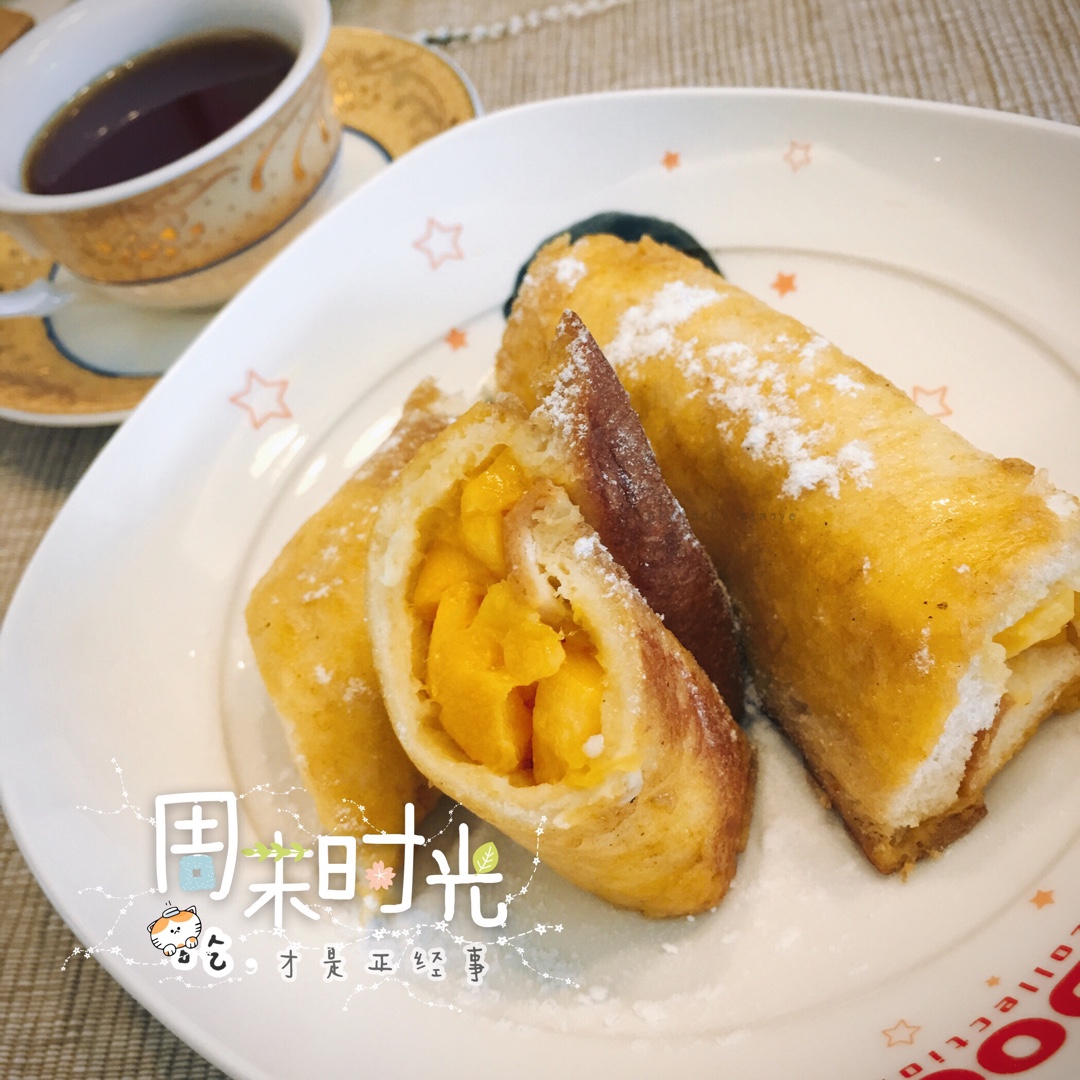 【原麦早餐】黄金线吐司：吐司香蕉卷+谷物水果杯
