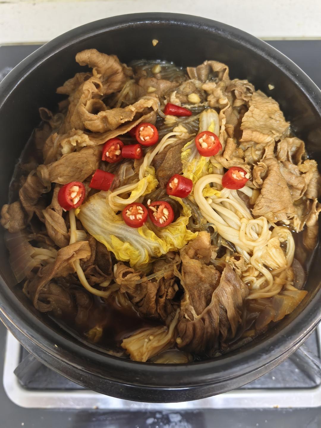 蒜香肥牛粉丝煲