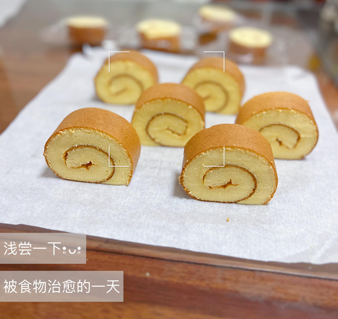 口感湿润！淡淡蜂蜜香！蜂蜜瑞士卷蛋糕！