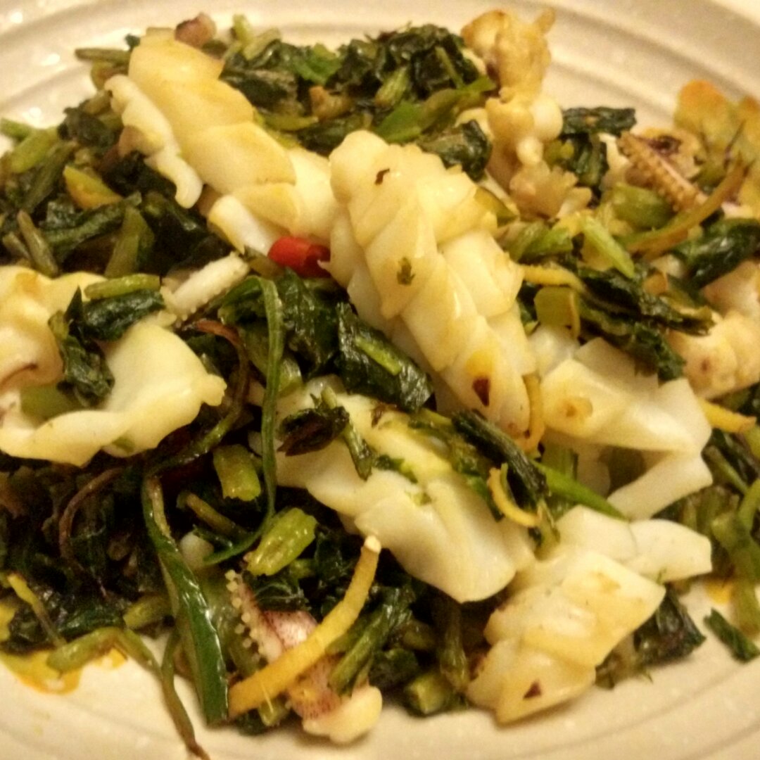 家常炒雪菜鱿鱼