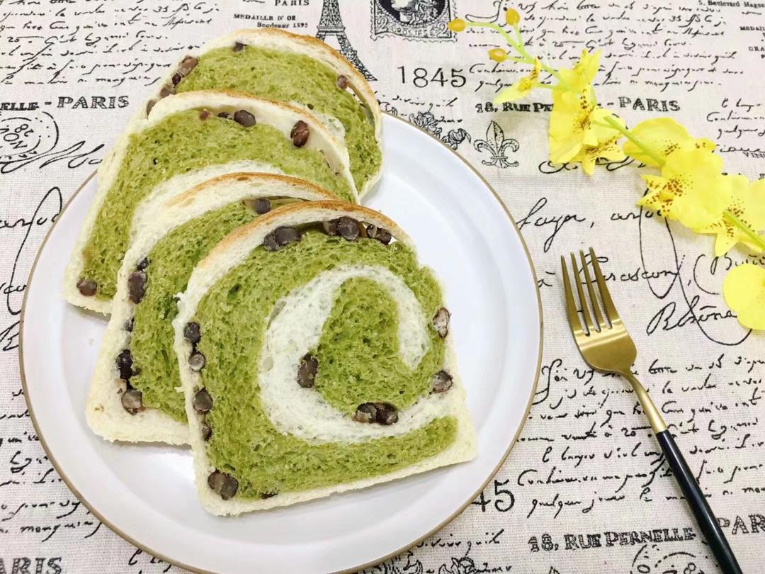 双色抹茶蜜豆吐司的做法