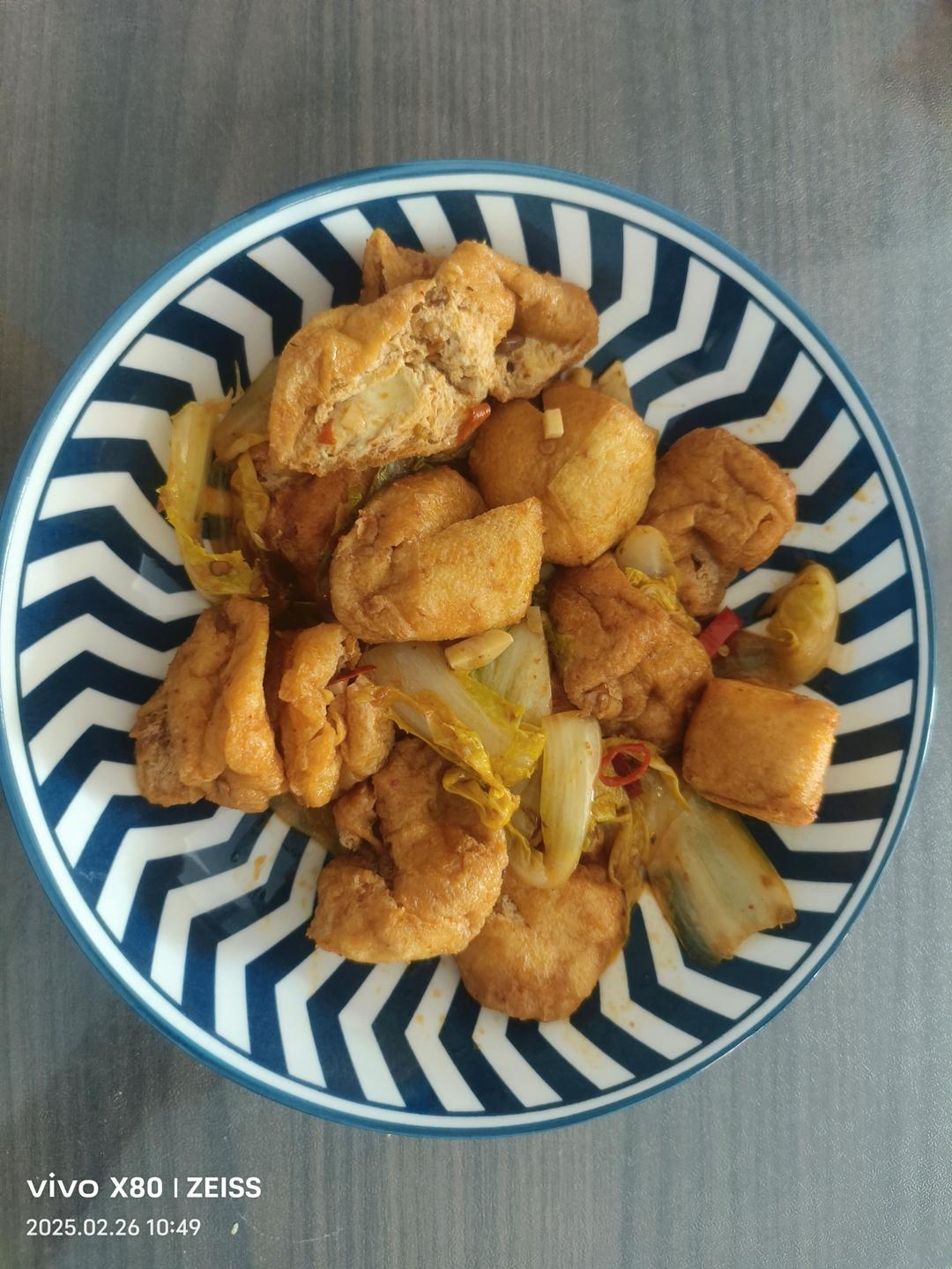 娃娃菜焖豆泡巨下饭！