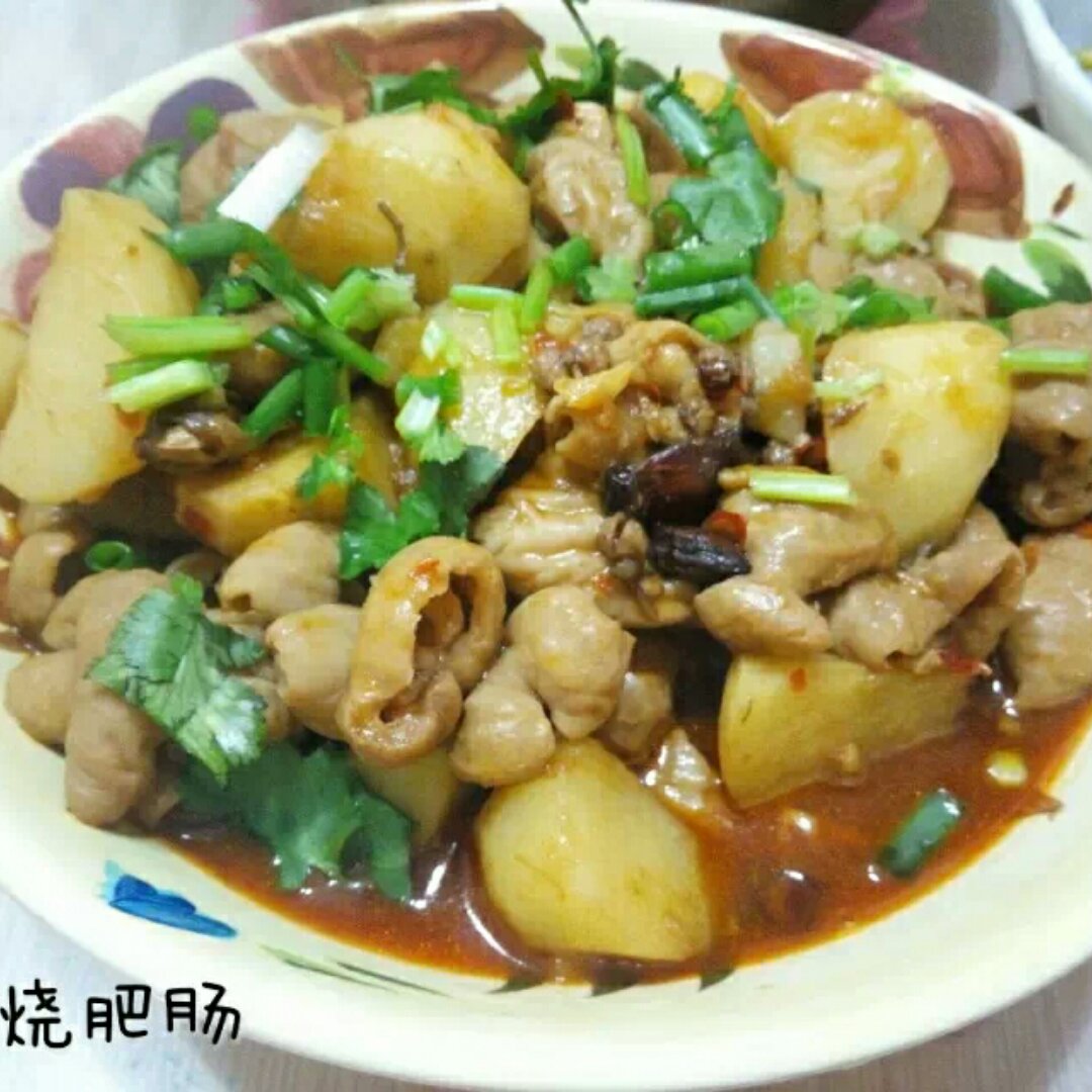 红烧肥肠土豆（川香麻辣）