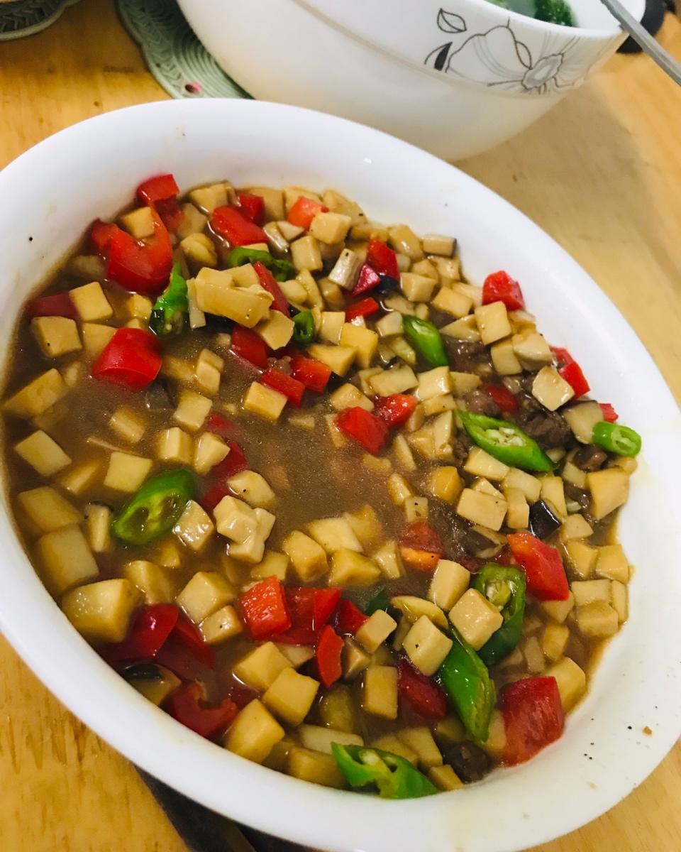 家常菜~杏鲍菇烧牛肉粒