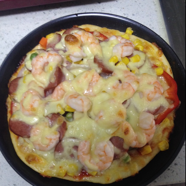 鲜虾培根薄披萨—海氏烤箱定制
