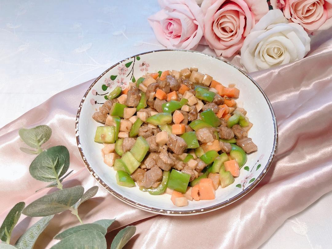 家常菜~杏鲍菇烧牛肉粒