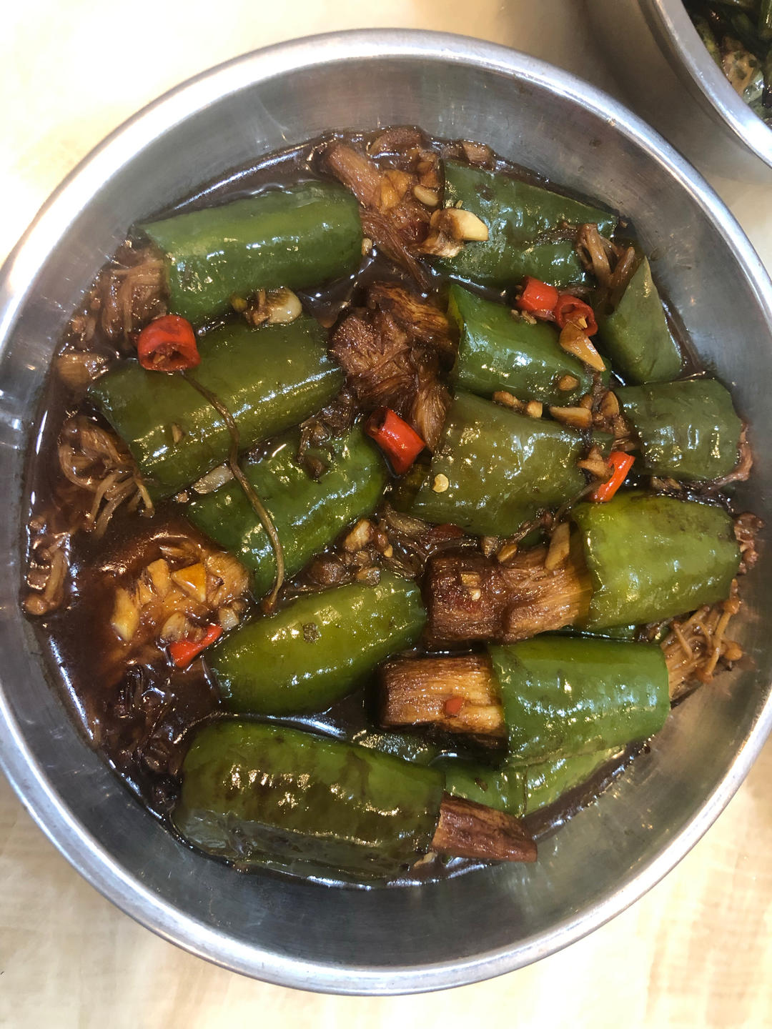 青椒卷金针菇，无敌下饭