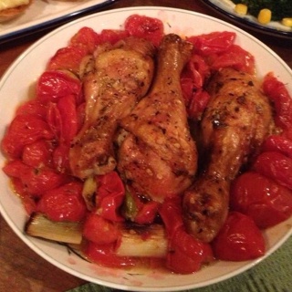 香蒜蕃茄烤鸡腿