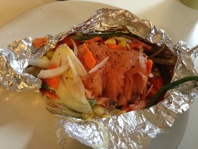 锡纸烤三文鱼  （Salmon Baked in Foil）