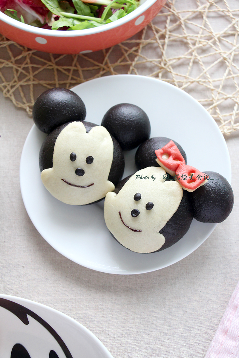 慧绘美食记_做的米奇&米妮馒头