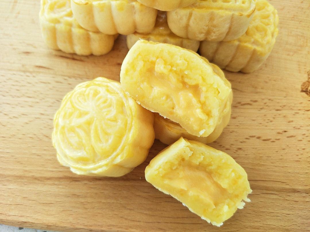 流心奶黄月饼（无吉士粉/转化糖浆版本）【曼食慢语】