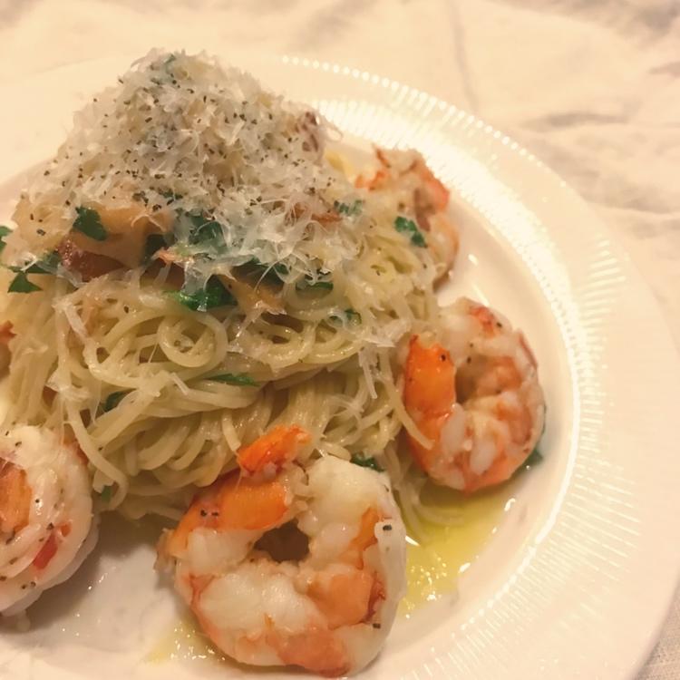 基础版鲜虾蒜油意面🌟Aglio e Olio