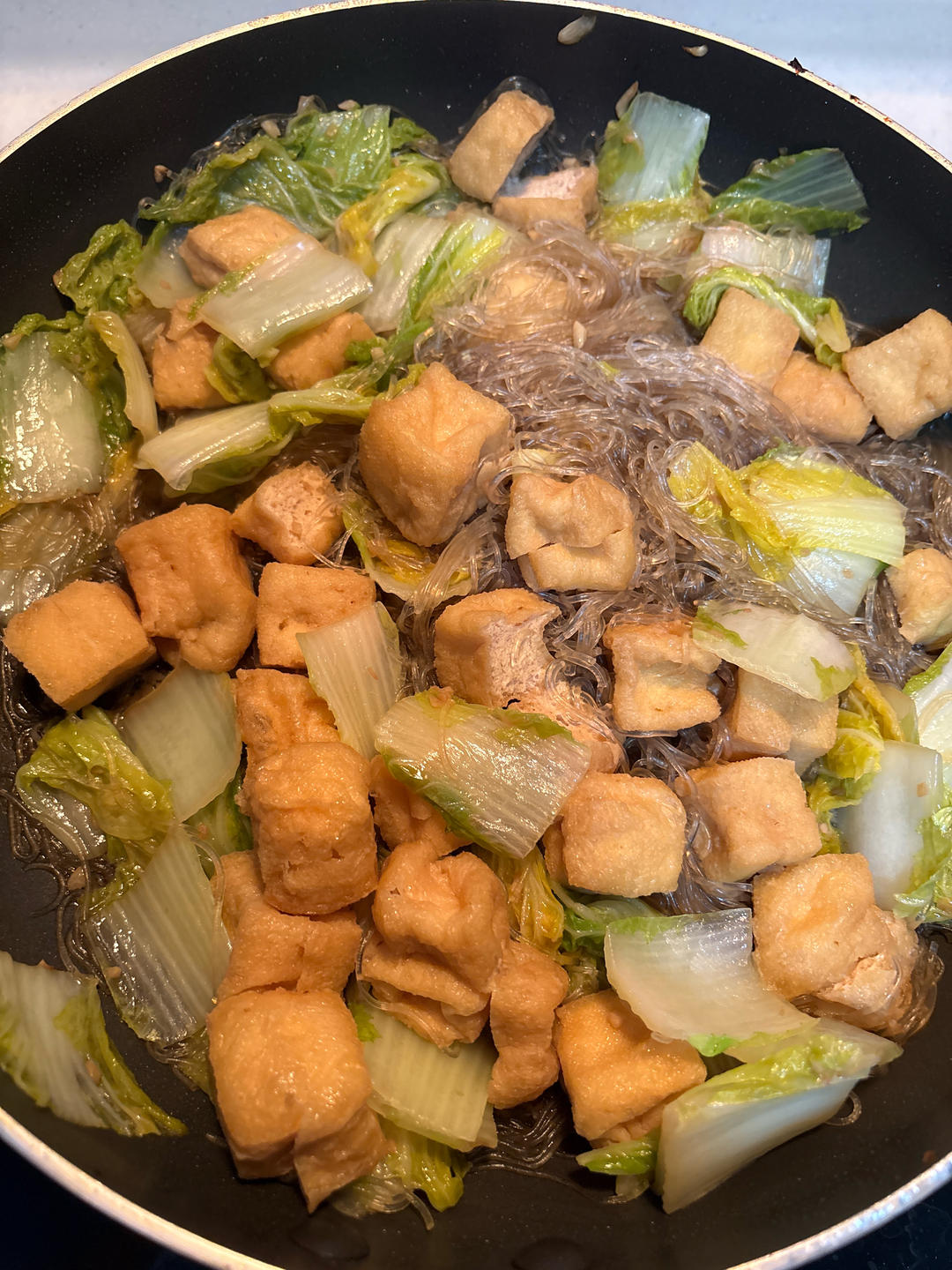 家常白菜炖粉条加豆腐泡