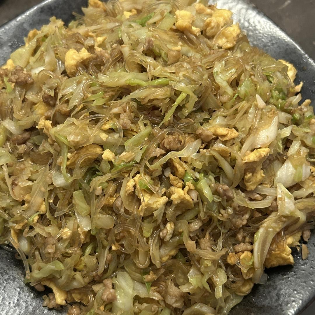 粉丝炒包菜