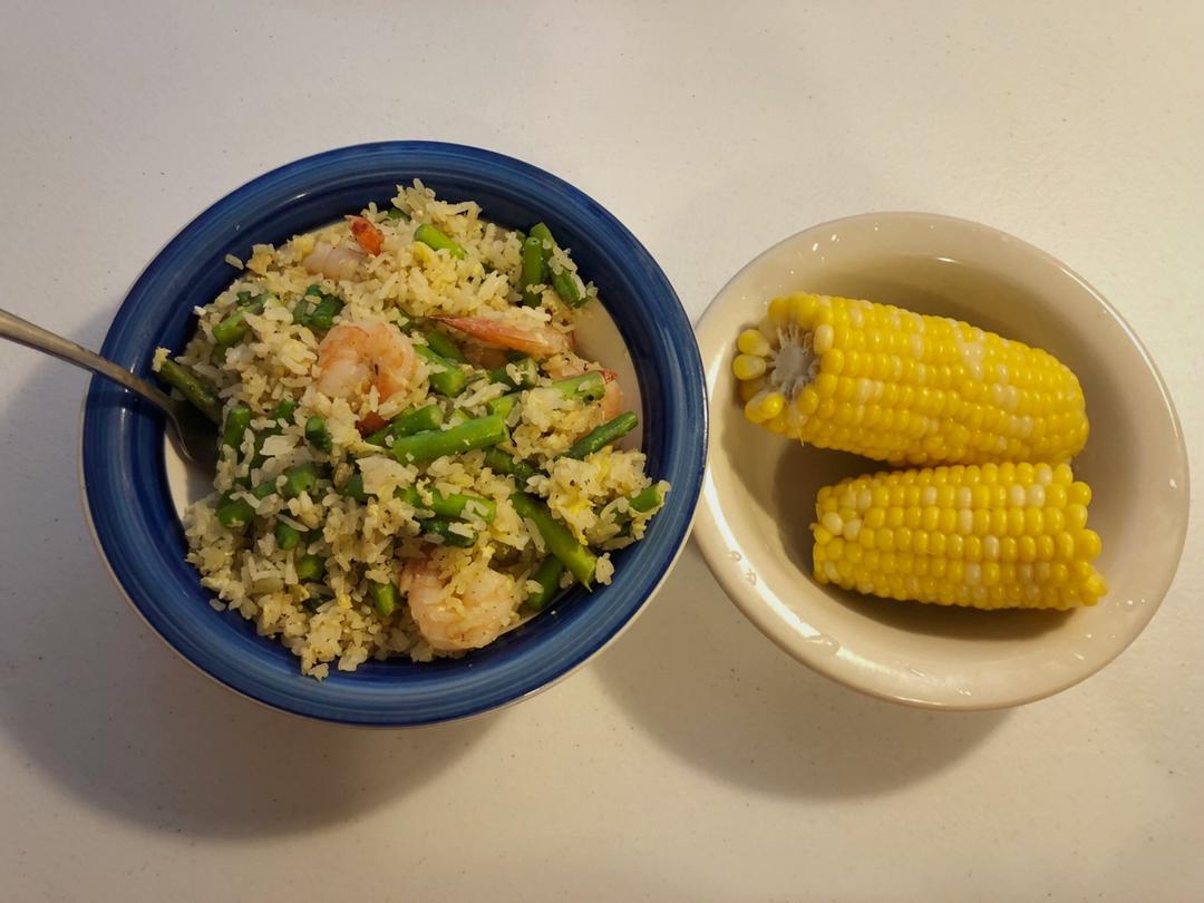 快手芦笋虾仁蛋炒饭