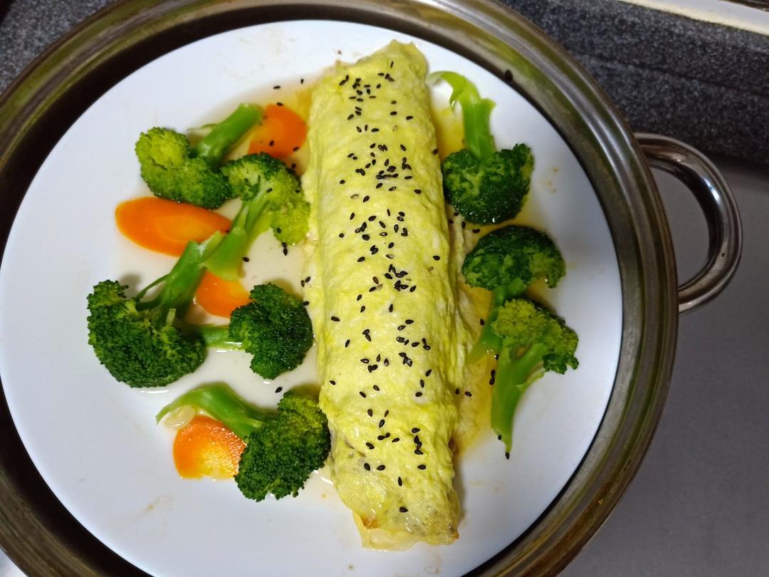 葱香肉末鸡蛋卷