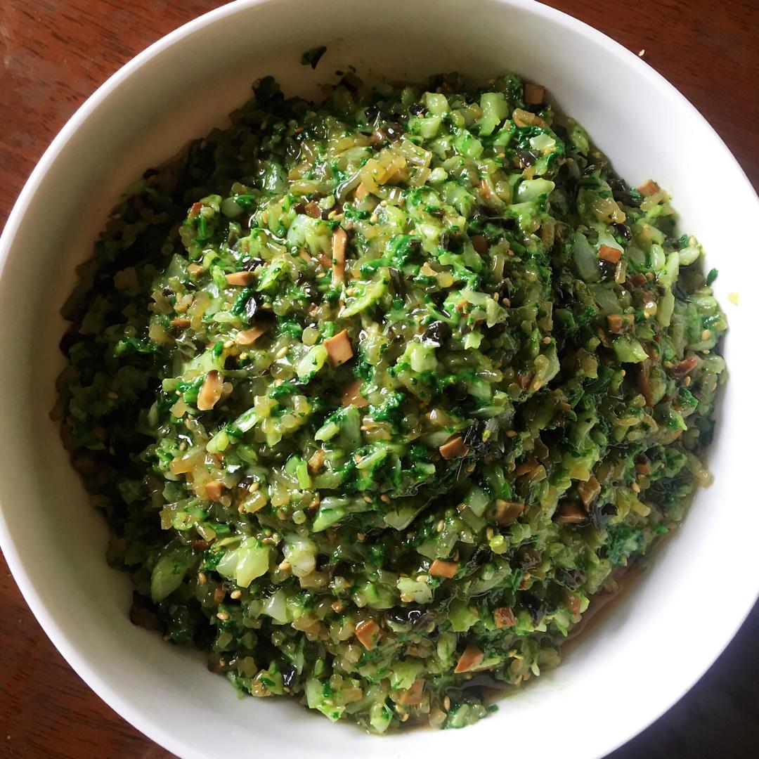 庭郡cuisine做的青菜馅包子馅