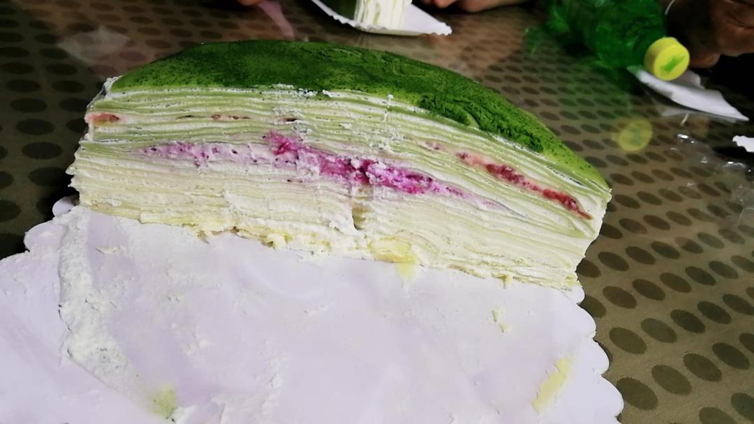 学做LADY M家24层超薄渐变抹茶千层蛋糕