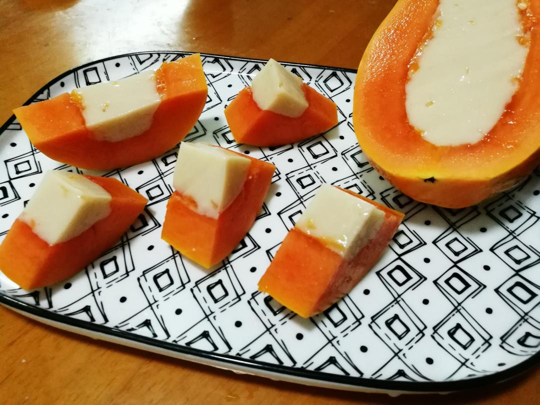 木瓜牛奶冻(微波最快手)