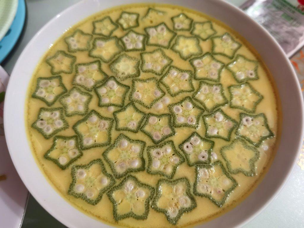 滑溜溜的秋葵蒸蛋