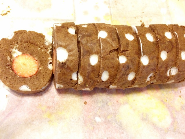 可可奶油波点蛋糕卷