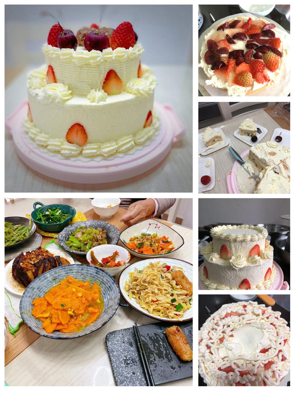 8寸+6寸（同时烤）戚风蛋糕