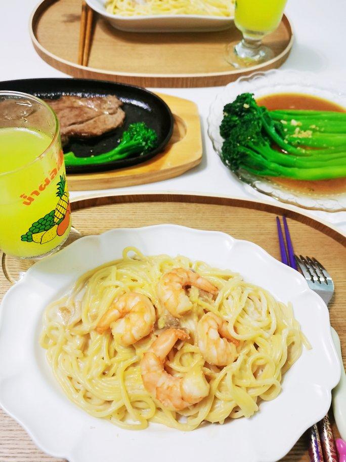 奶油蘑菇培根意大利面