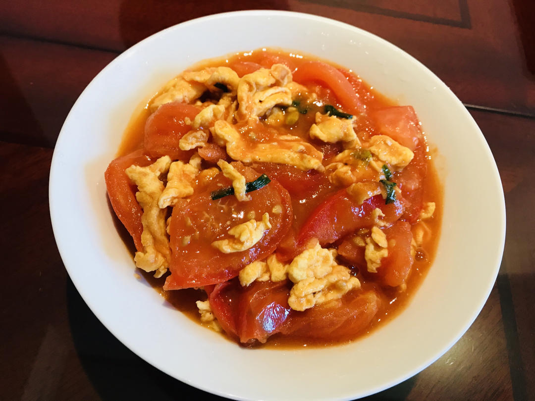 michellan做的番茄炒鸡蛋超浓的番茄味