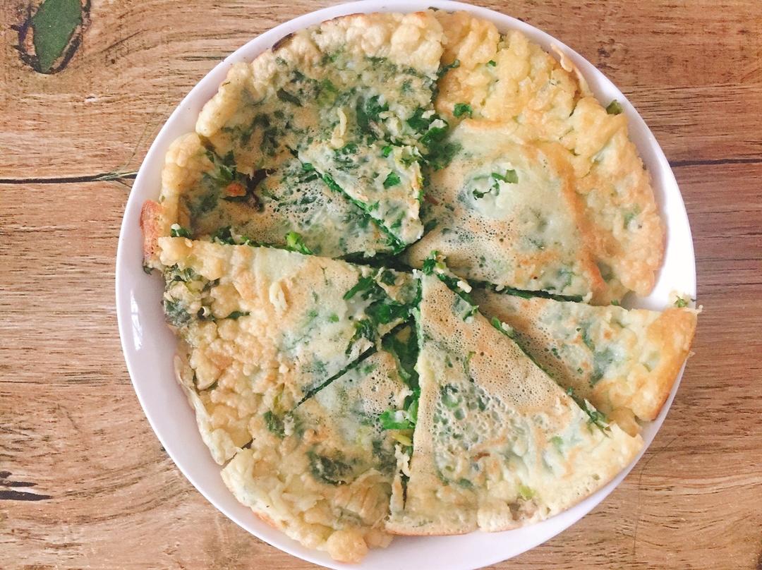 芹菜叶蛋饼