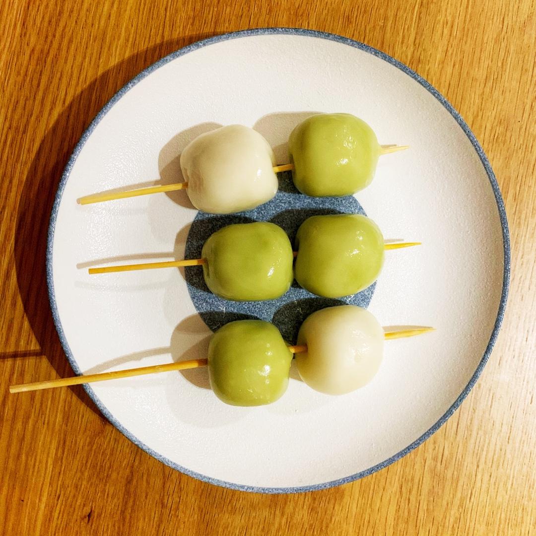 简单易做颜值高--三色糯米团子（抹茶、红曲粉）