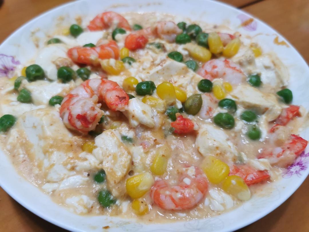 虾仁烩豆腐