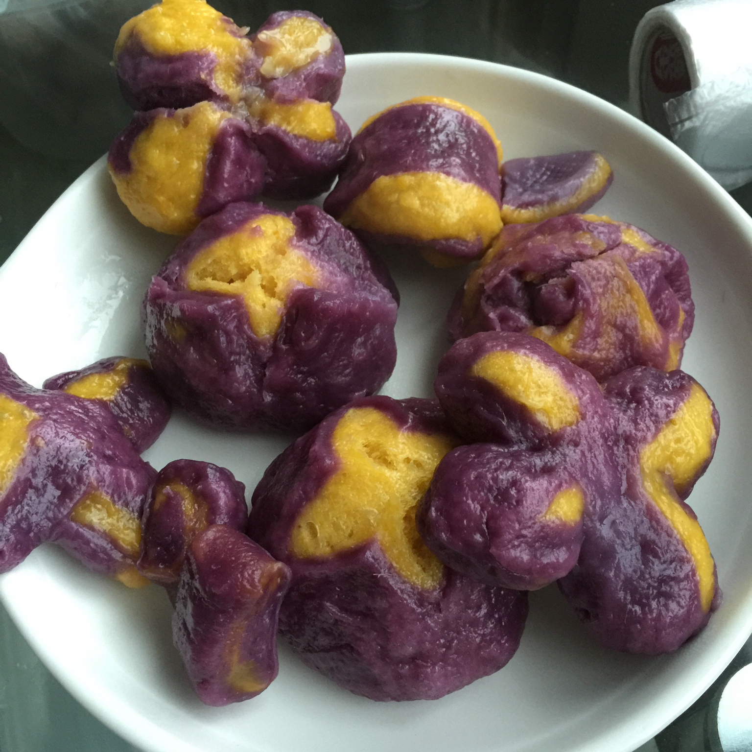 南瓜紫薯花样馒头