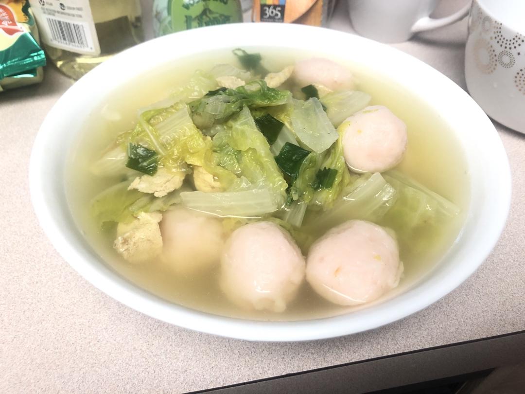 鲜掉眉毛的虾丸汤