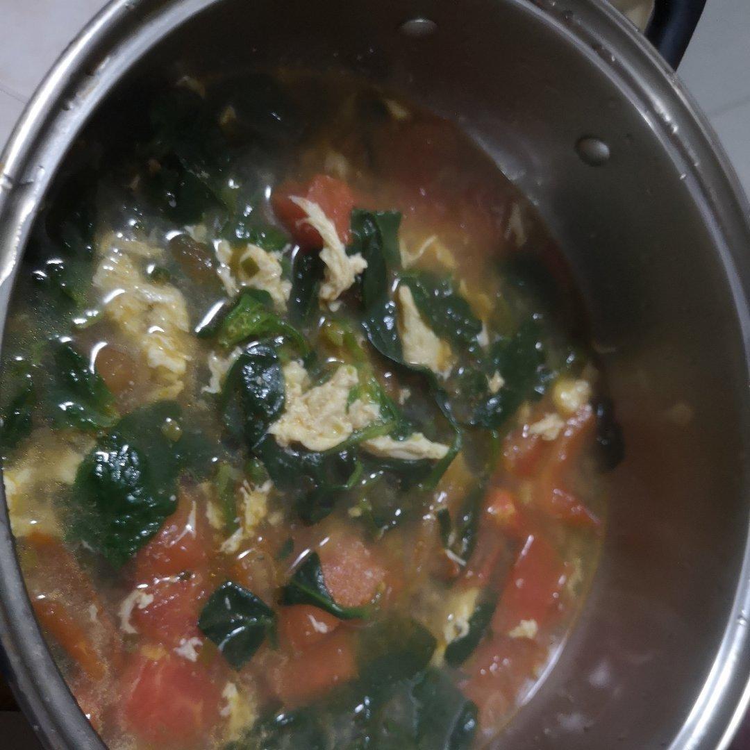 番茄鸡蛋菠菜汤