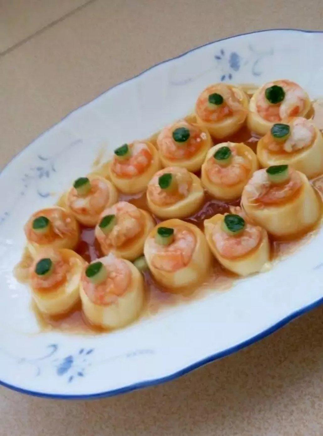 日本豆腐蒸虾仁