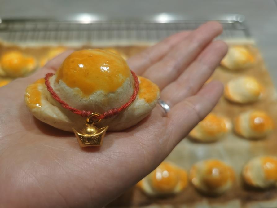 招财进宝酥（大包酥），鸡肉丸馅心，金元宝沉甸甸，恭喜发财！的做法