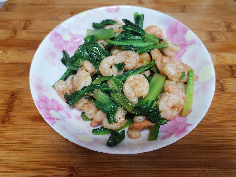 蚝油虾仁油麦菜