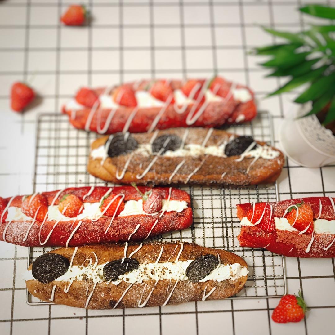 草莓🍓奥利奥魔法棒面包