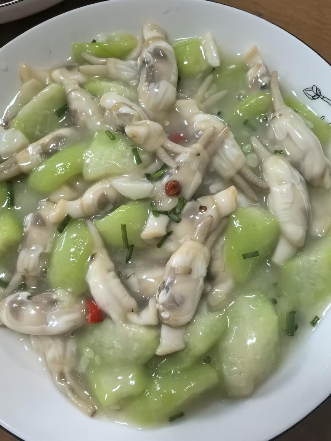 丝瓜炒蛏子